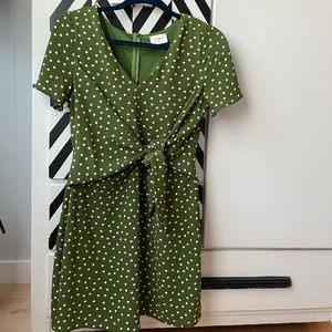 Polka Dot Tie Front Dress